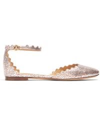 chloe silver flats